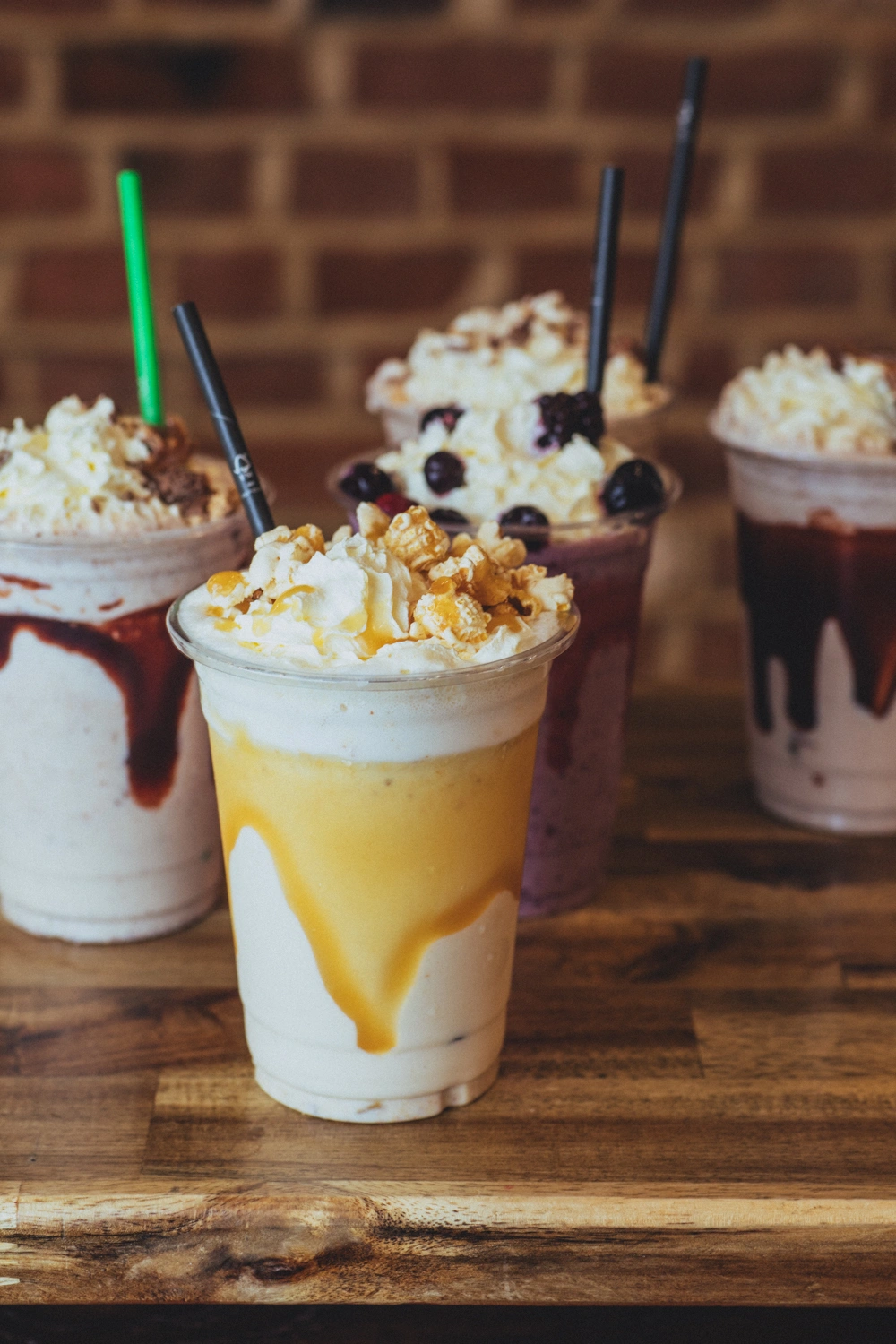 Mango milkshake close up